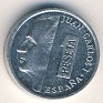 Peseta - 1 Peseta - Spain - 1989 - Aluminum - KM# 832 - 14 mm - Obv: Vertical line divides head left from value Rev: Crowned shield flanked by pillars with banner  - 0